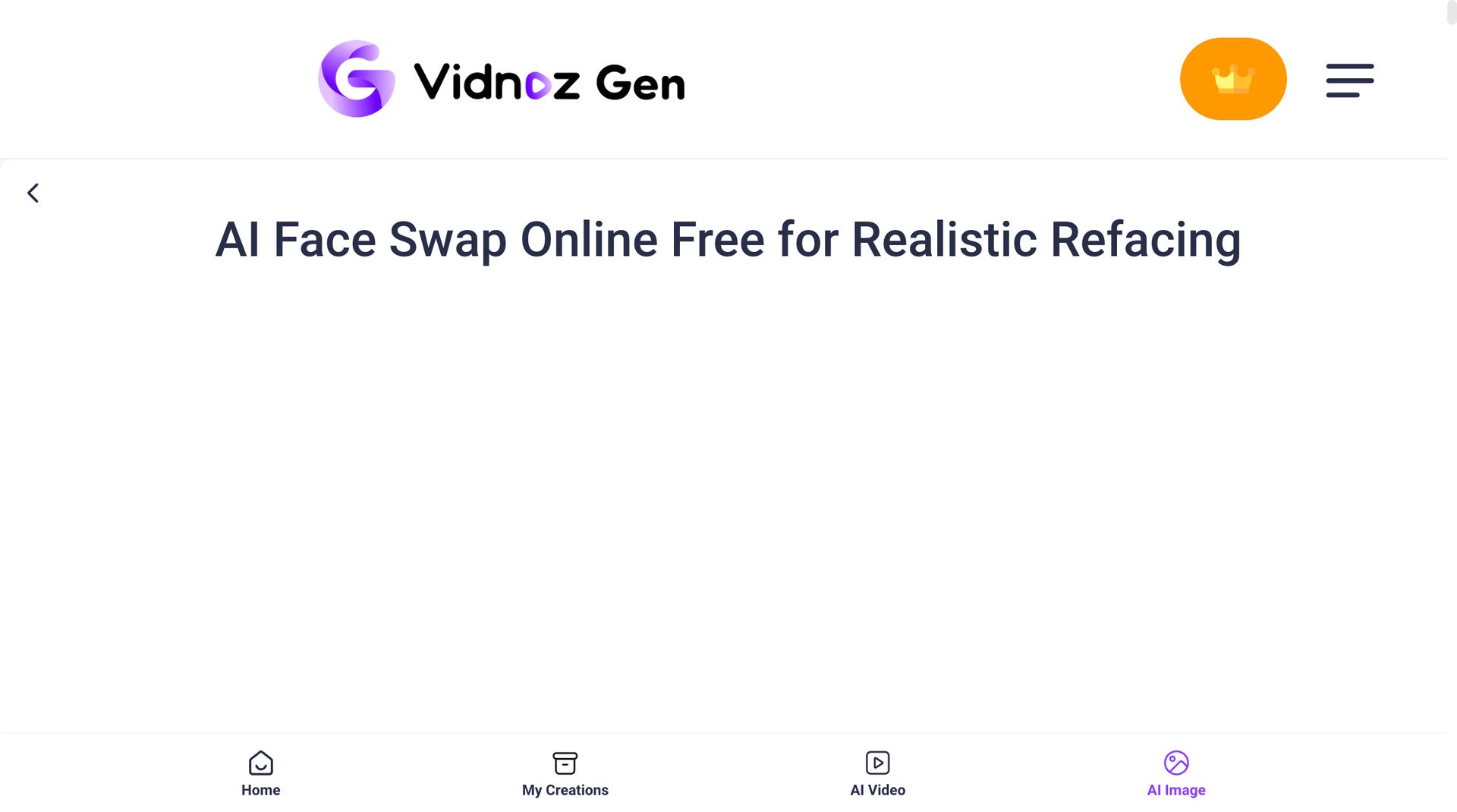 Vidnoz Face Swap interface with multi-face support and 4K output