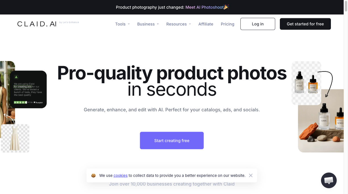 Claid.ai product photography suite