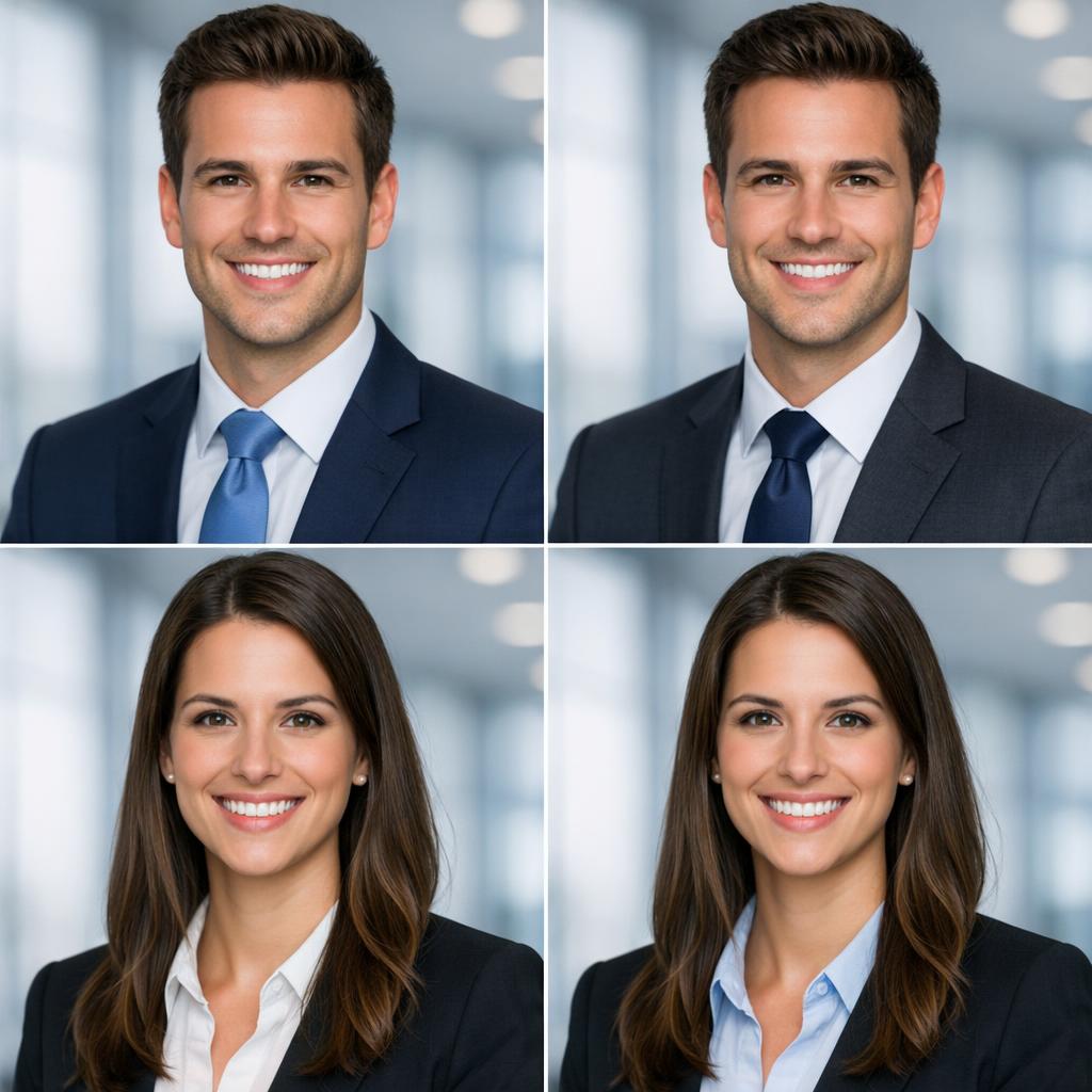 Multiple AI headshots that look identical