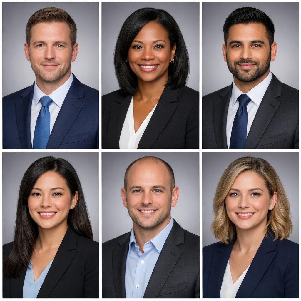 Consistent AI-generated team headshots with matching style