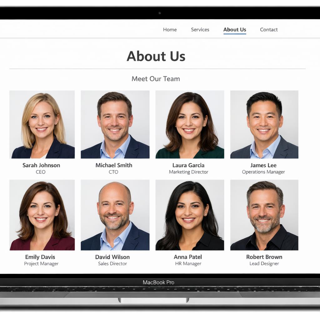 Team headshots on company website