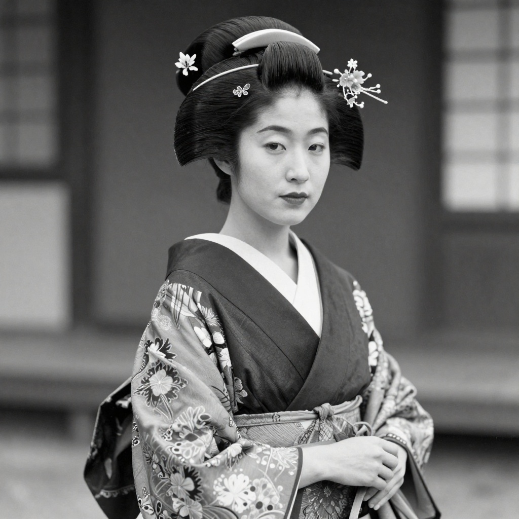Japanese tradition in vibrant color, before