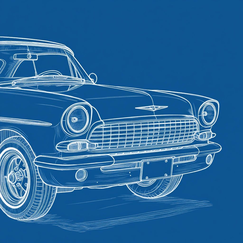 Unique blueprint style drawings, after