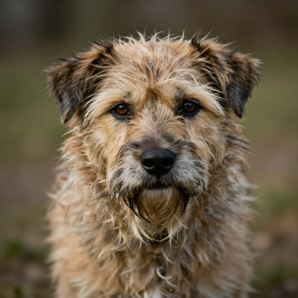 Vintage pet portrait, before