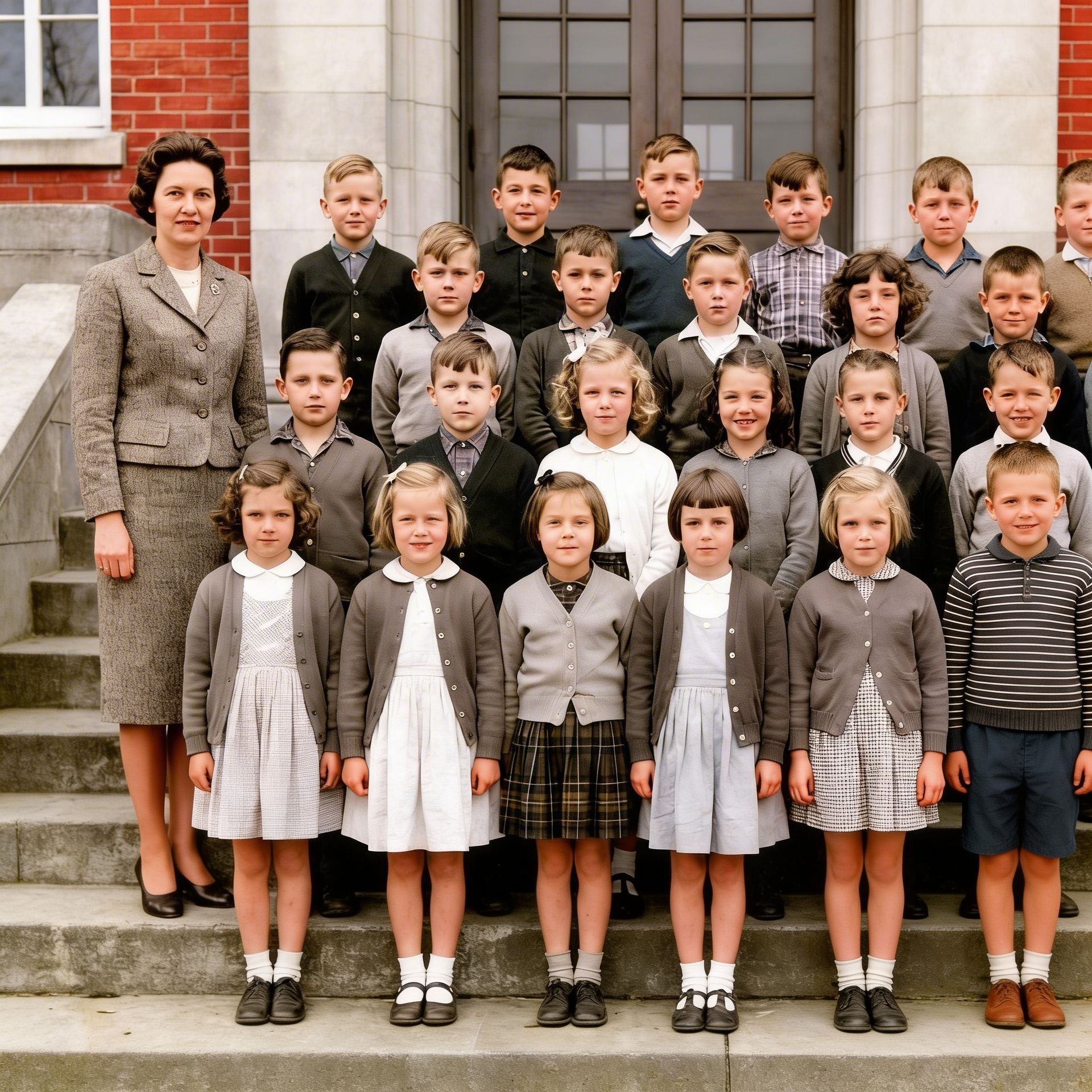 Repair creased school photos, after AI restoration