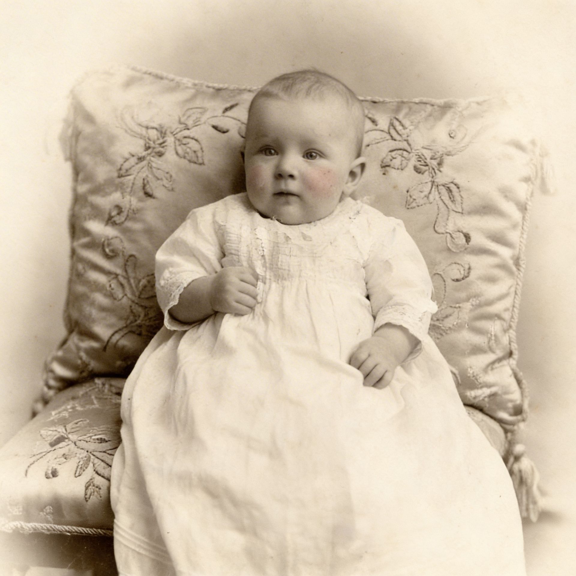 Fix torn antique baby photos, after AI restoration