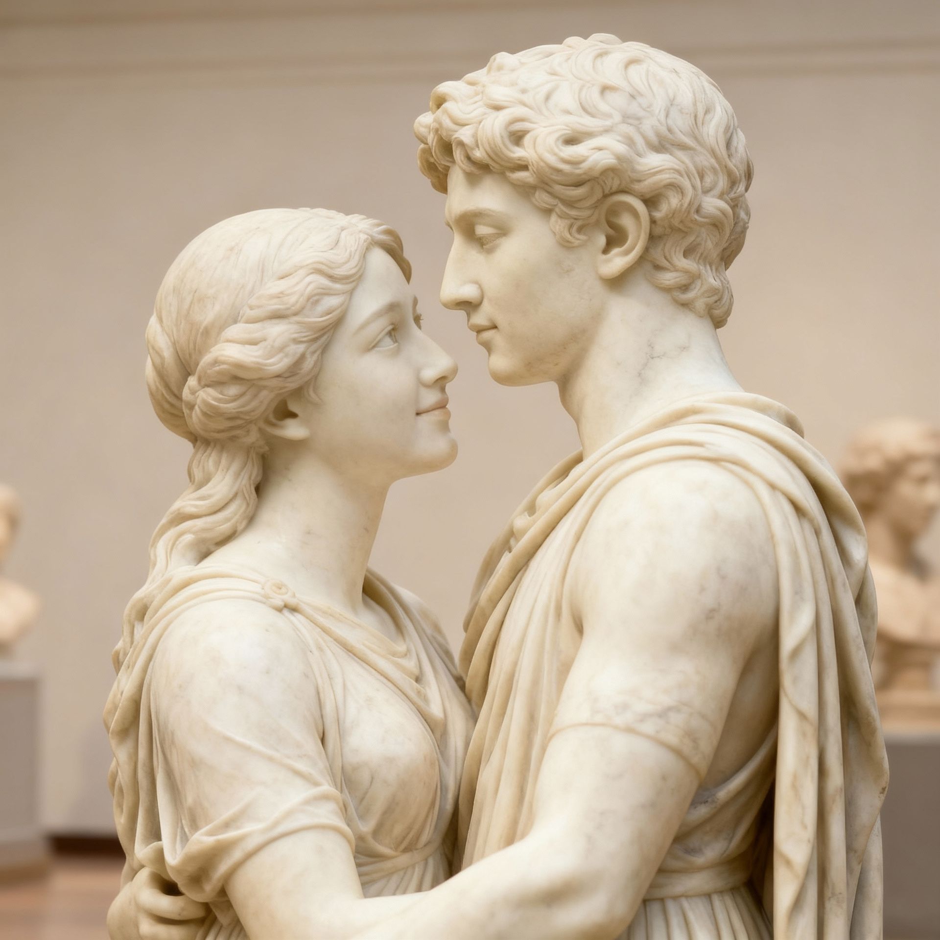 Love immortalized in marble, after