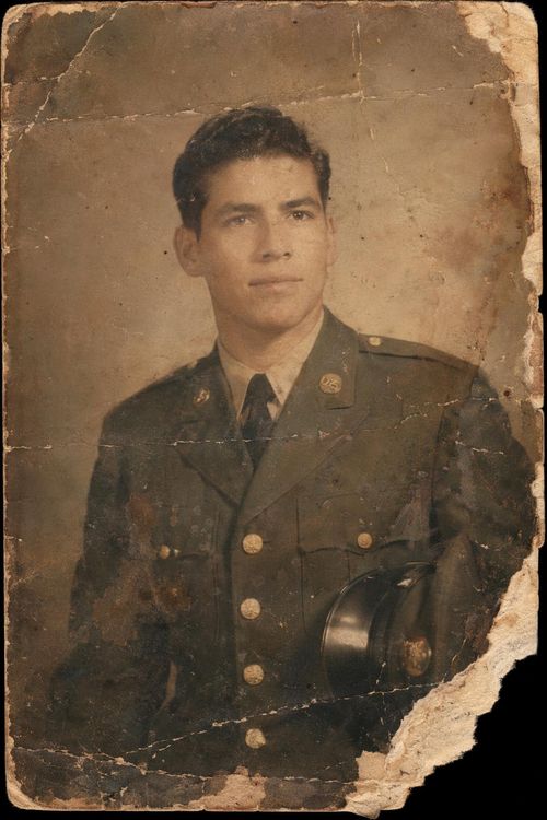 Damaged original, Army days, 1950s