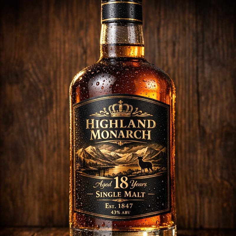 Highland Monarch whiskey bottle