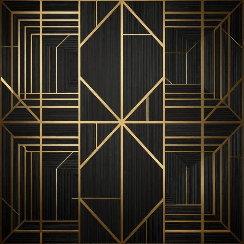 Dark geometric with gold accents