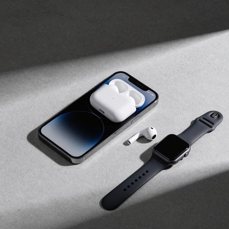 Tech product flat lay