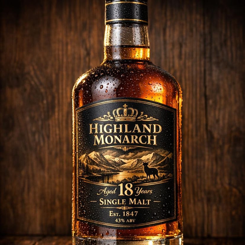 Highland Monarch whiskey bottle