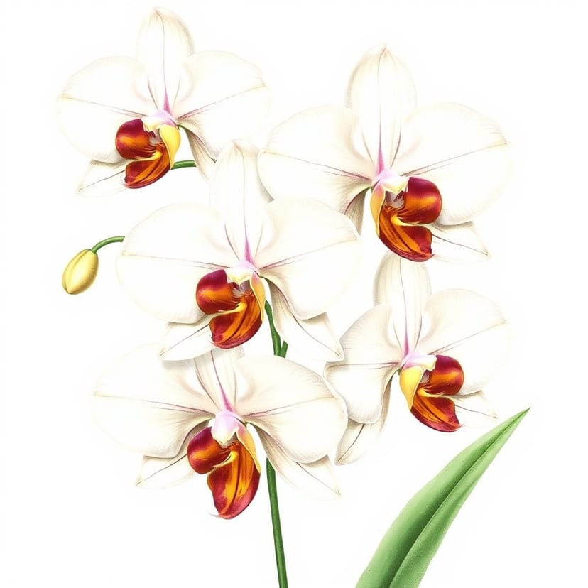 Botanical orchid illustration