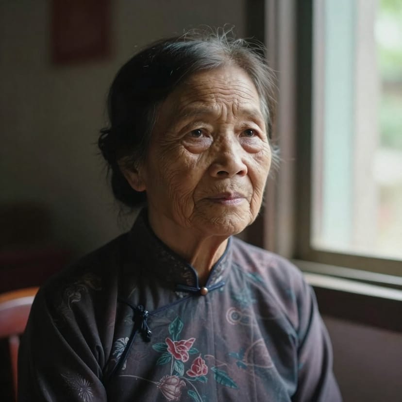 Elderly Vietnamese woman portrait